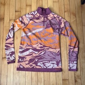 Kari Traa Vibrant Purple and Orange Patterned Top